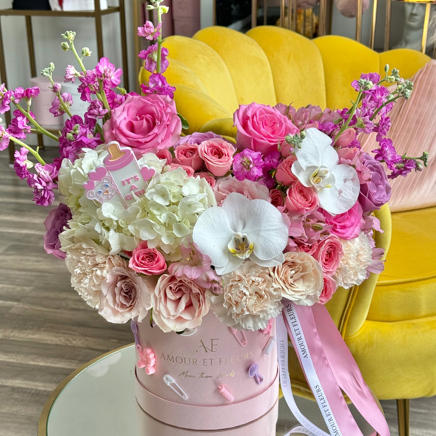 Welcome Baby Girl Floral Arrangement
