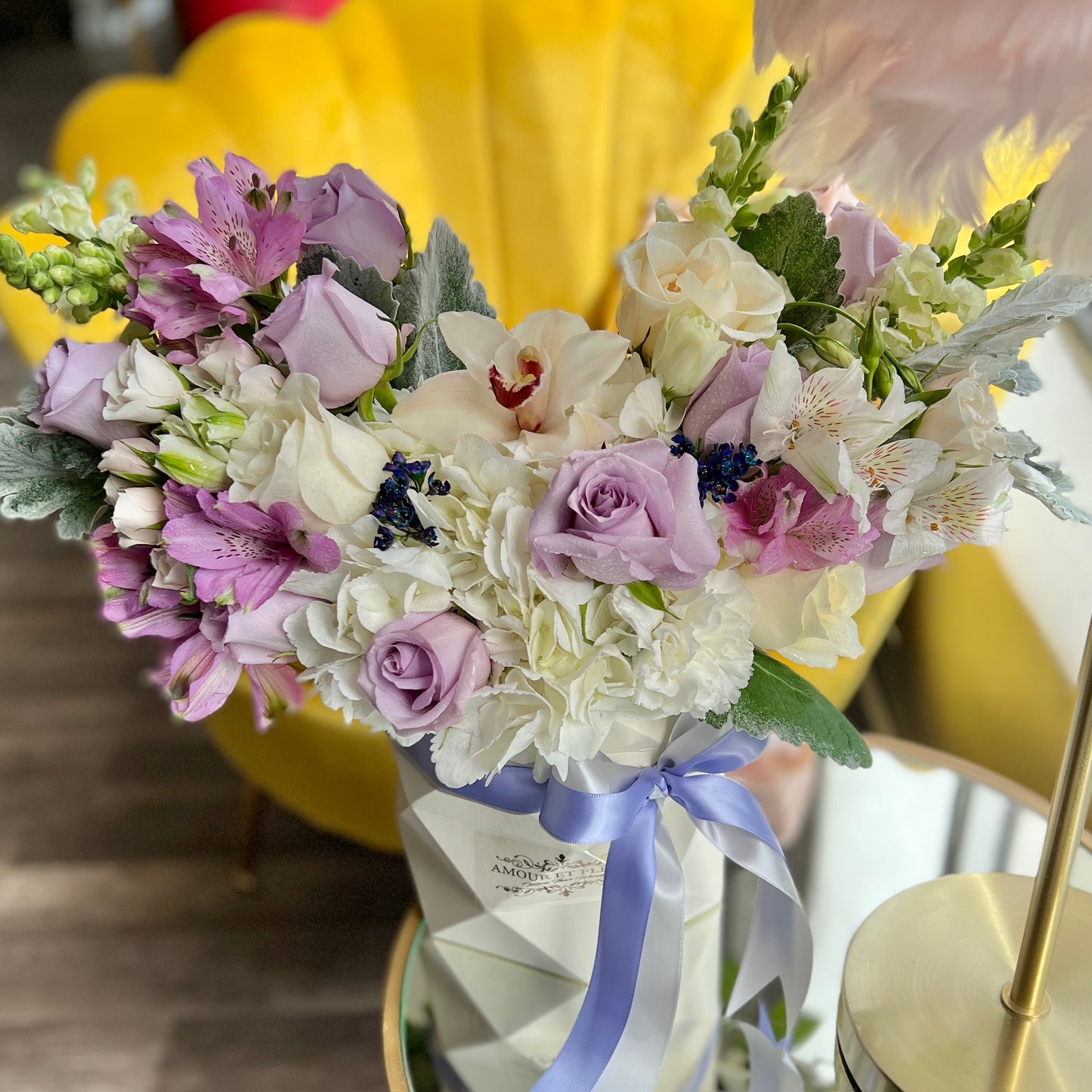 Dimitra Floral Arrangement, flower box white up