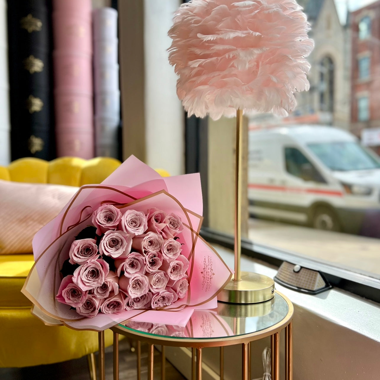 25 roses bouquet, pink faith roses bouquet