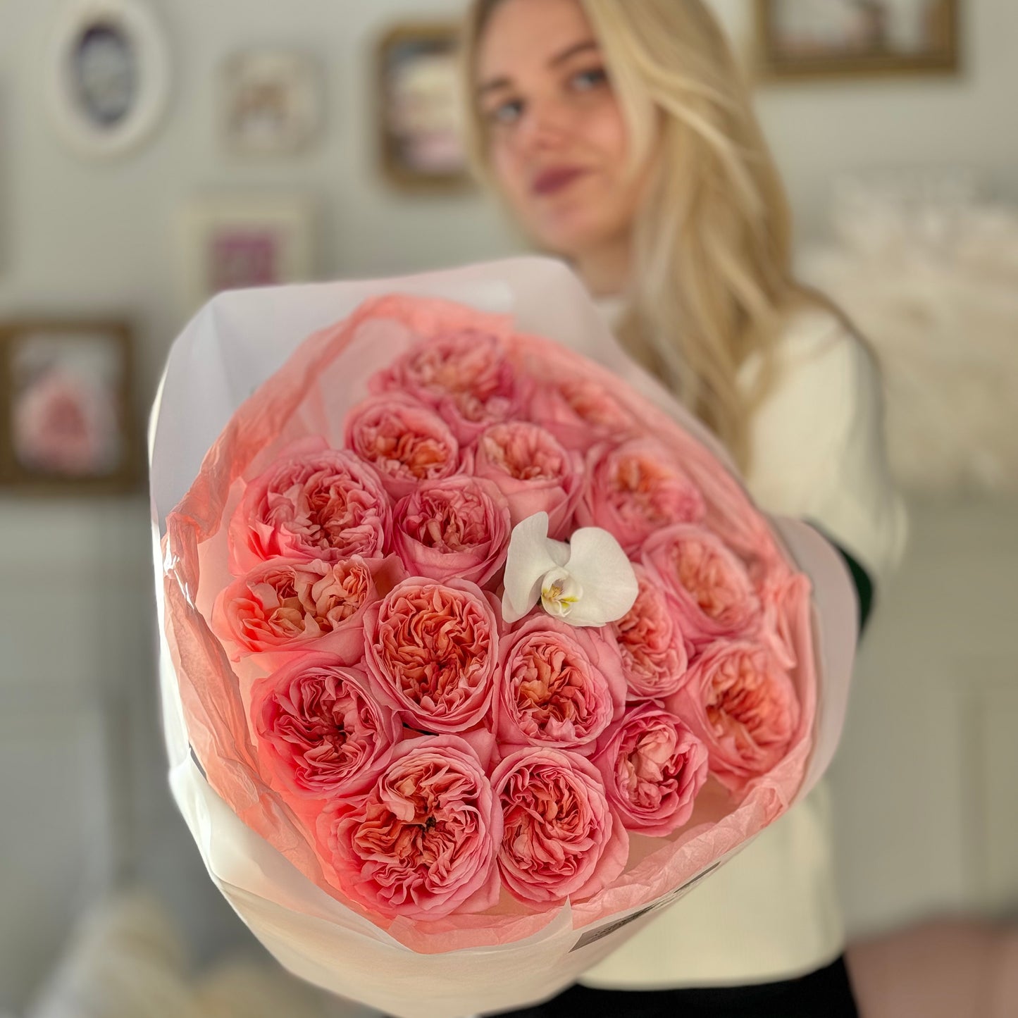 20 Garden Roses bouquet
