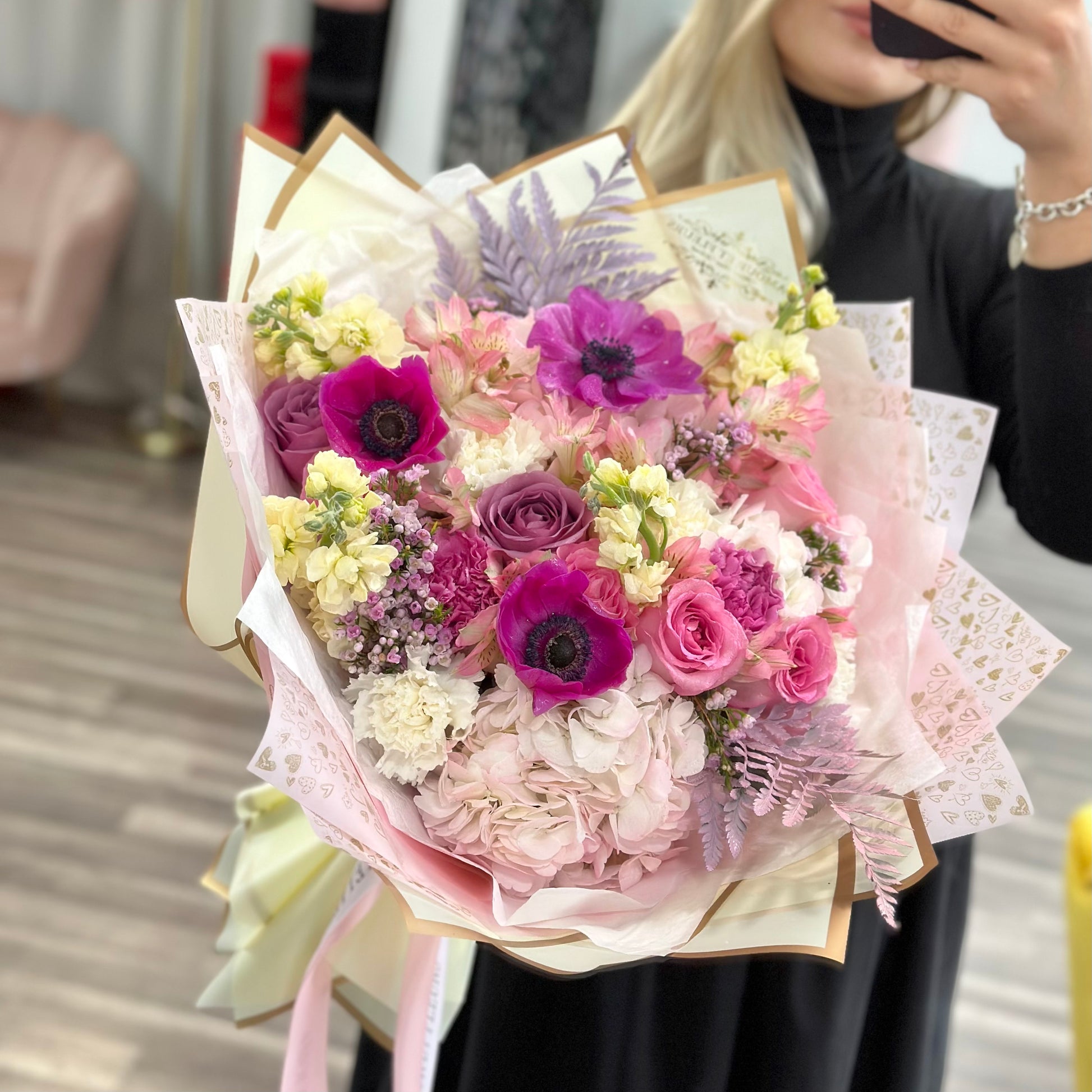 Designer's Choice Large bouquet, flower bouquet pink and purple