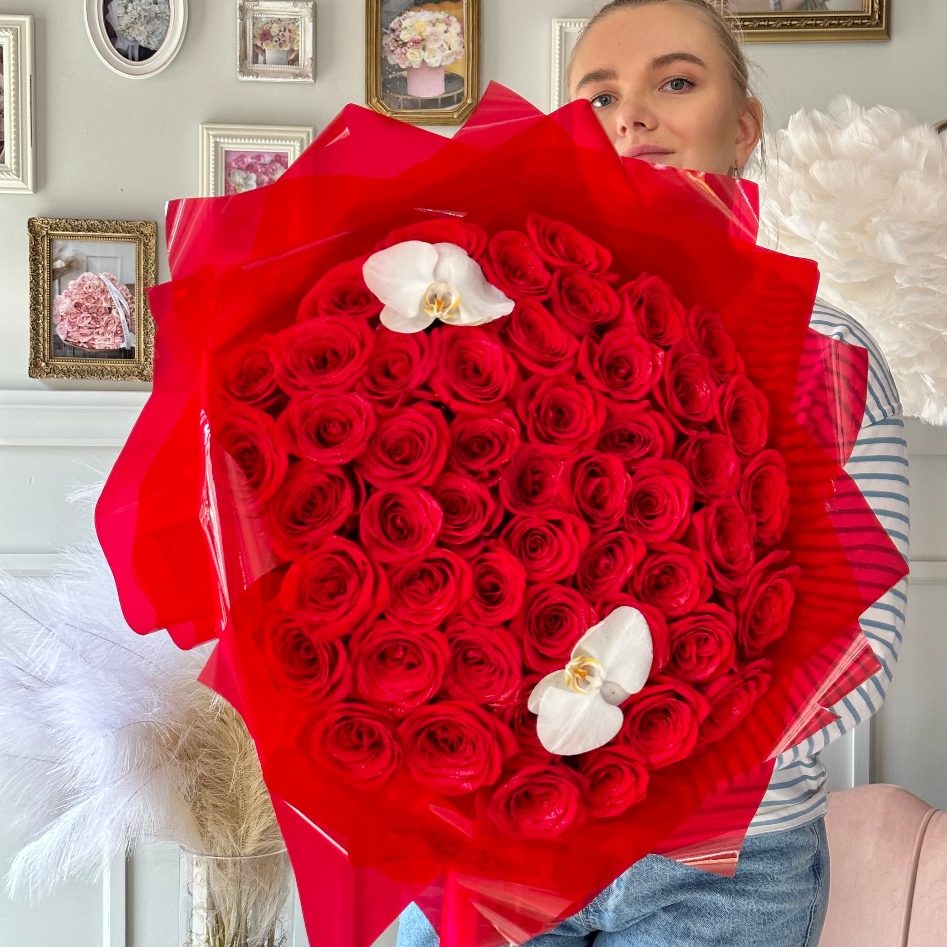 50 Roses Bouquet – Amour Et Fleurs