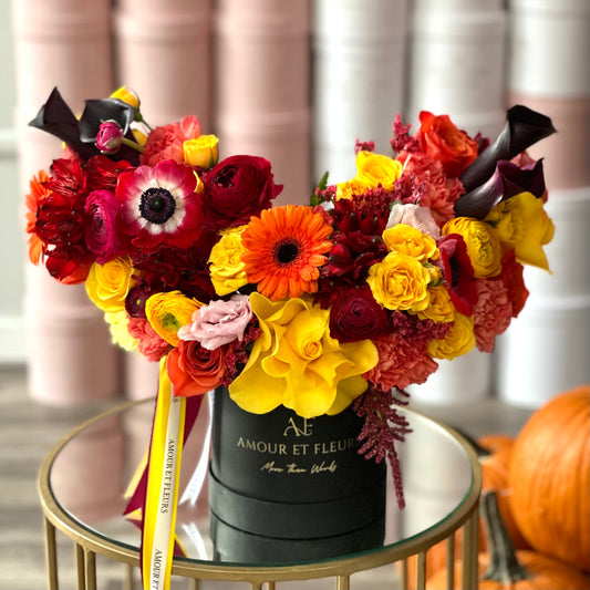 Fall Chic Floral Arrangement, orange flower bouquet